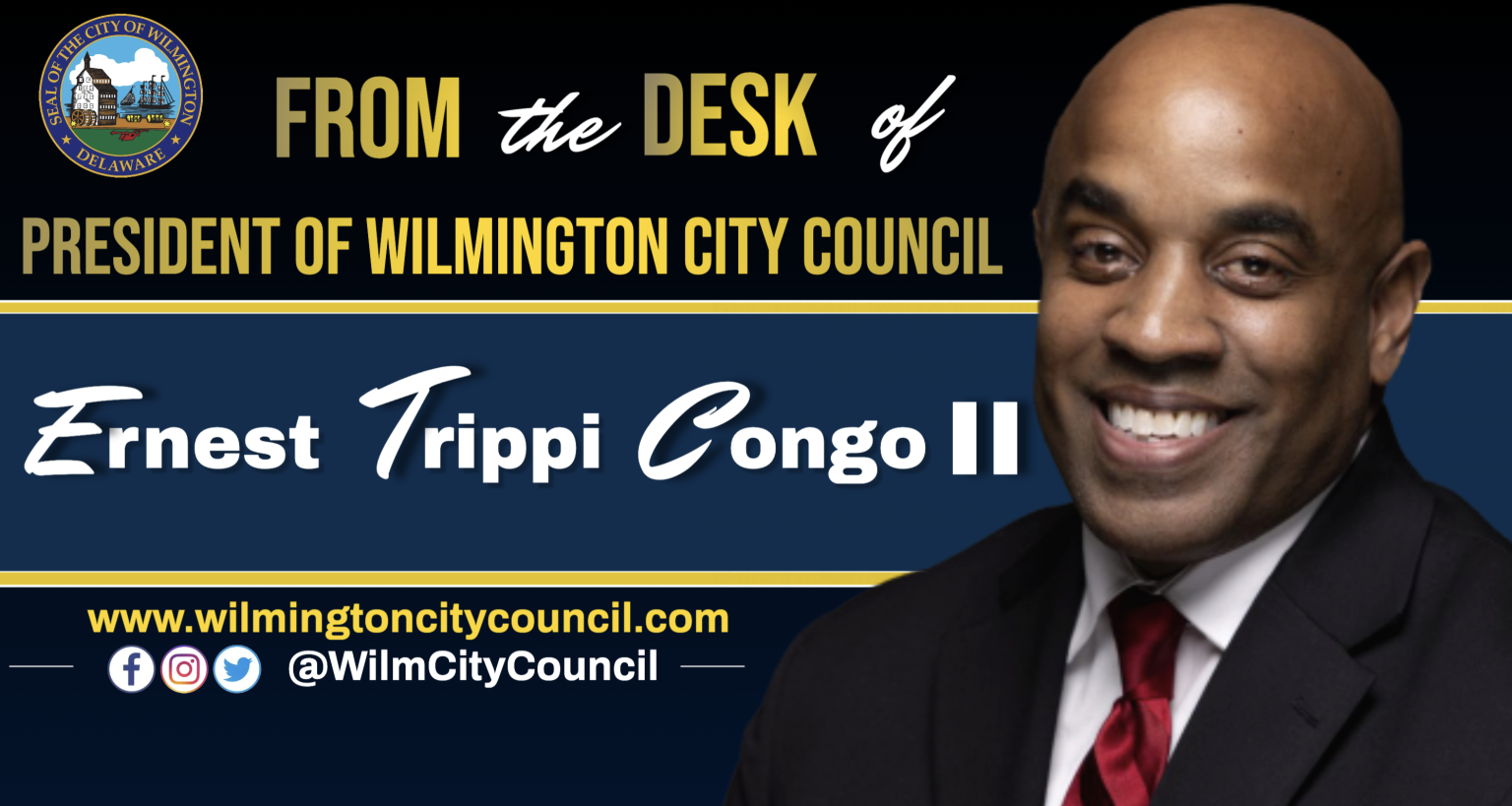 President Congo Releases 22 Month Report Wilmington City Council   11042022 President Congo Press Release Header YT 1536x819 